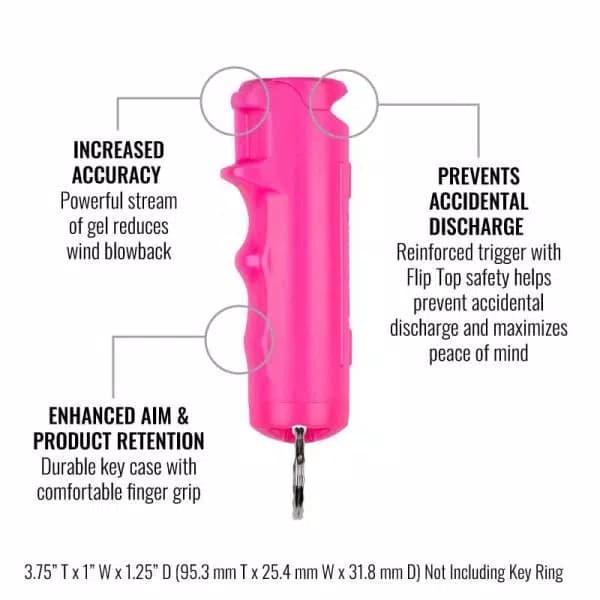 Sabre Pink Pepper Gel Spray with Flip Top Safety