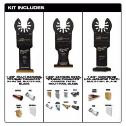 Milwaukee OPEN-LOK 3-Piece Universal Oscillating Multi-Tool Blade Variety Pack thumbnail 3