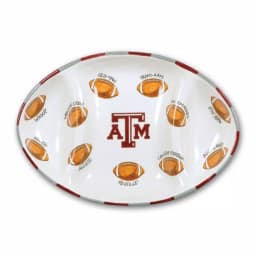 Magnolia Lane Texas A&M NCAA Officially Licensed Ceramic Football Tailgating Serving Platter thumbnail 1
