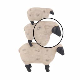 LITTON LANE 3-Stacked Sheep Polystone Sculpture - Off White Farmhouse Decor thumbnail 3