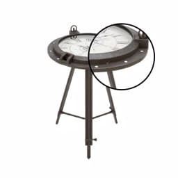 LITTON LANE 24 in. Iron Compass and Porthole Analog Clock Table, Nautical Industrial Decor thumbnail 3