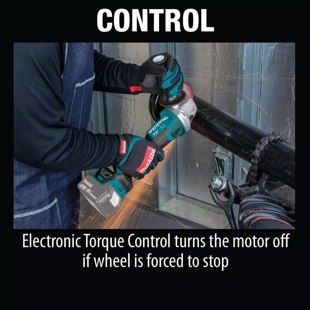 Makita 18V LXT Brushless 5 in. Cordless Angle Grinder with Electric Brake (Tool Only)