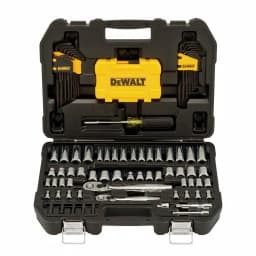 DEWALT 108-Piece 1/4 in. and 3/8 in. Drive Polished Chrome Mechanics Tool Set thumbnail 1