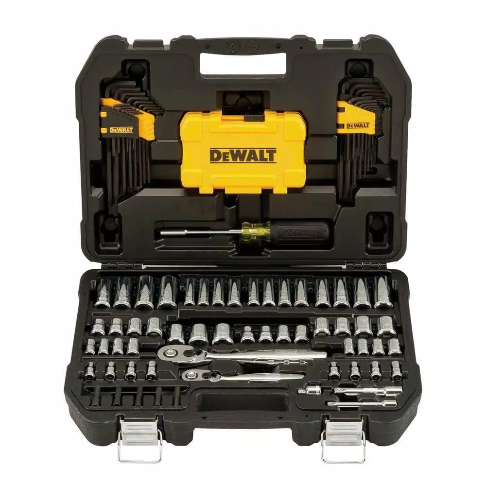 DEWALT 108-Piece 1/4 in. and 3/8 in. Drive Polished Chrome Mechanics Tool Set