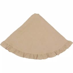 VHC Brands 55 in. Jute Burlap Natural Tan Rustic Holiday Tree Skirt with Flannel Lining thumbnail 2