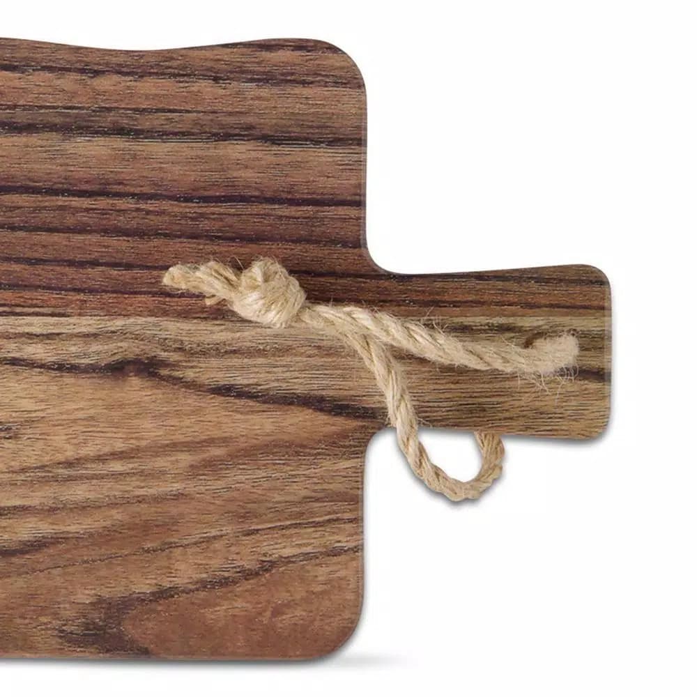 Tag Barnwood Brown Melamine Cheese Serving Board - Rustic Rectangular Cheese Platter