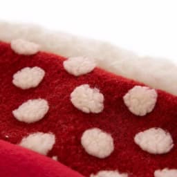 Glitzhome 48 in. Red and White Polka Dot Pompom Fabric Christmas Tree Skirt thumbnail 4