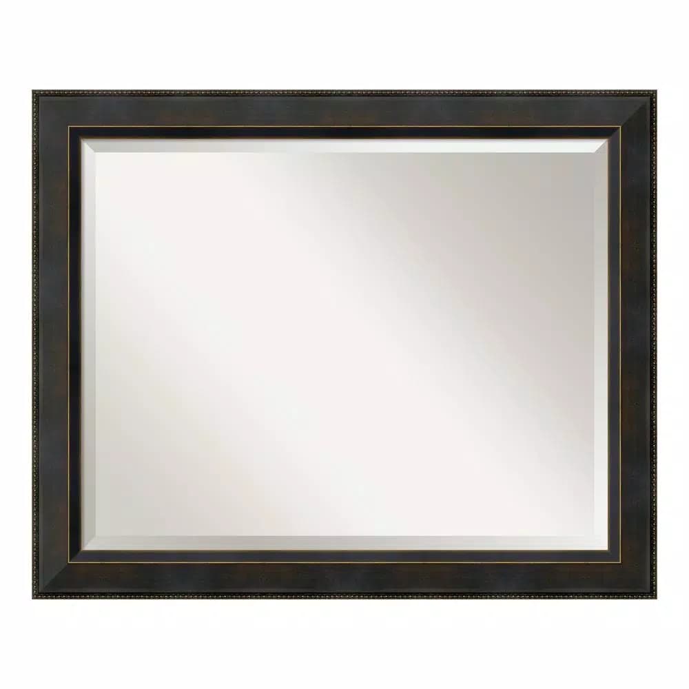 Amanti Art Signore 32.5 in. W x 26.5 in. H Framed Rectangular Bathroom Vanity Mirror, Bronze