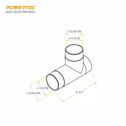 POWERTEC 2-1/2 in. T-Fitting for Dust Collection Systems thumbnail 3