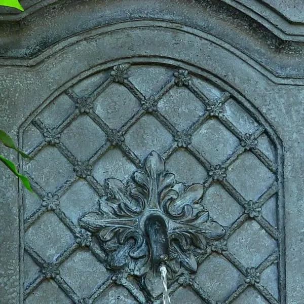 Sunnydaze Decor Rosette Leaf Electric Outdoor Wall Fountain, Black