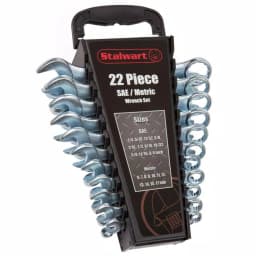 Stalwart 22-Piece SAE and Metric Wrench Set with Carrying Case, Chrome Vanadium Steel thumbnail 1
