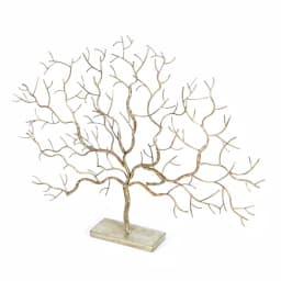 LITTON LANE Natural Reflections 24 in. Rustic Iron Leaf Tree Sculpture, Distressed Silver Finish thumbnail 2