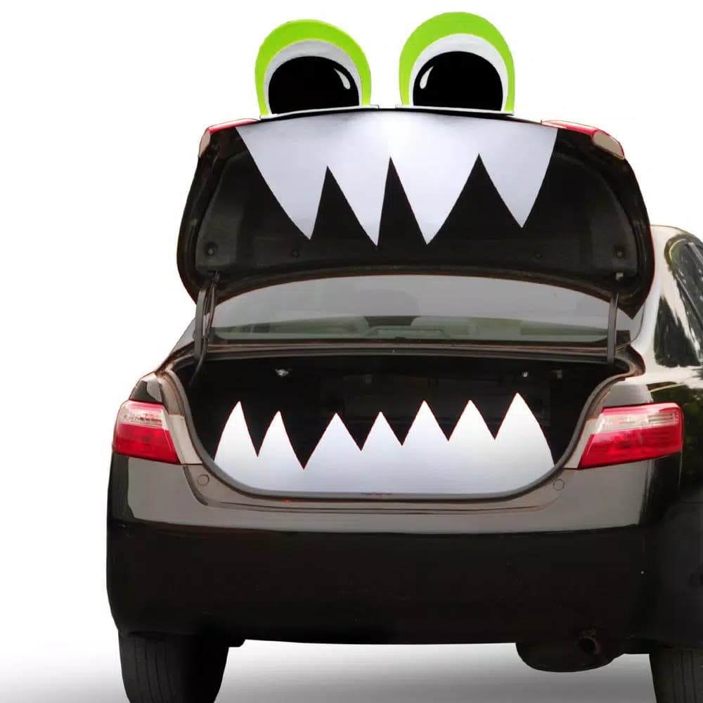 National Tree Company Tricky Trunks Halloween Car Trunk Decoration Kit - Creepy Creature Mouth Design