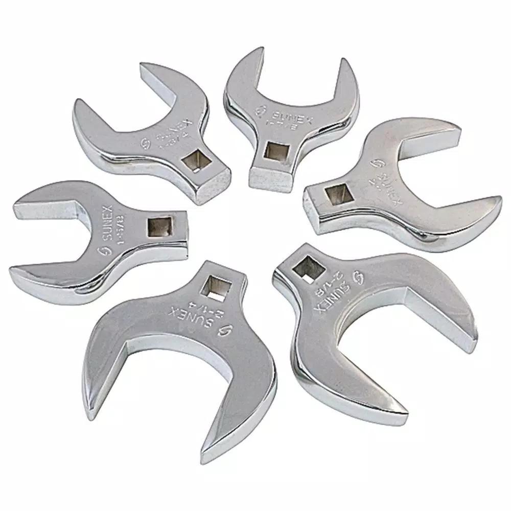 Sunex Tools 1/2 in. Drive Fractional Crowfoot Wrench Set, 6-Piece