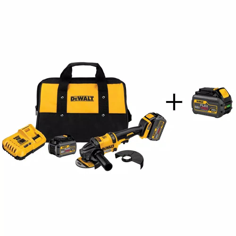 DEWALT FLEXVOLT 60V MAX Brushless 4-1/2 in. to 6 in. Angle Grinder Kit with (3) 6.0Ah Batteries