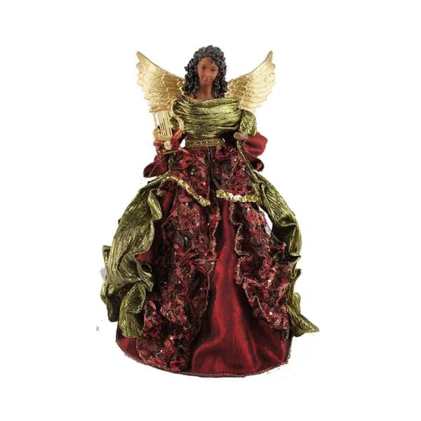Santa's Workshop 16 in. Hand-Crafted Christmas Angel Tree Topper Figurine