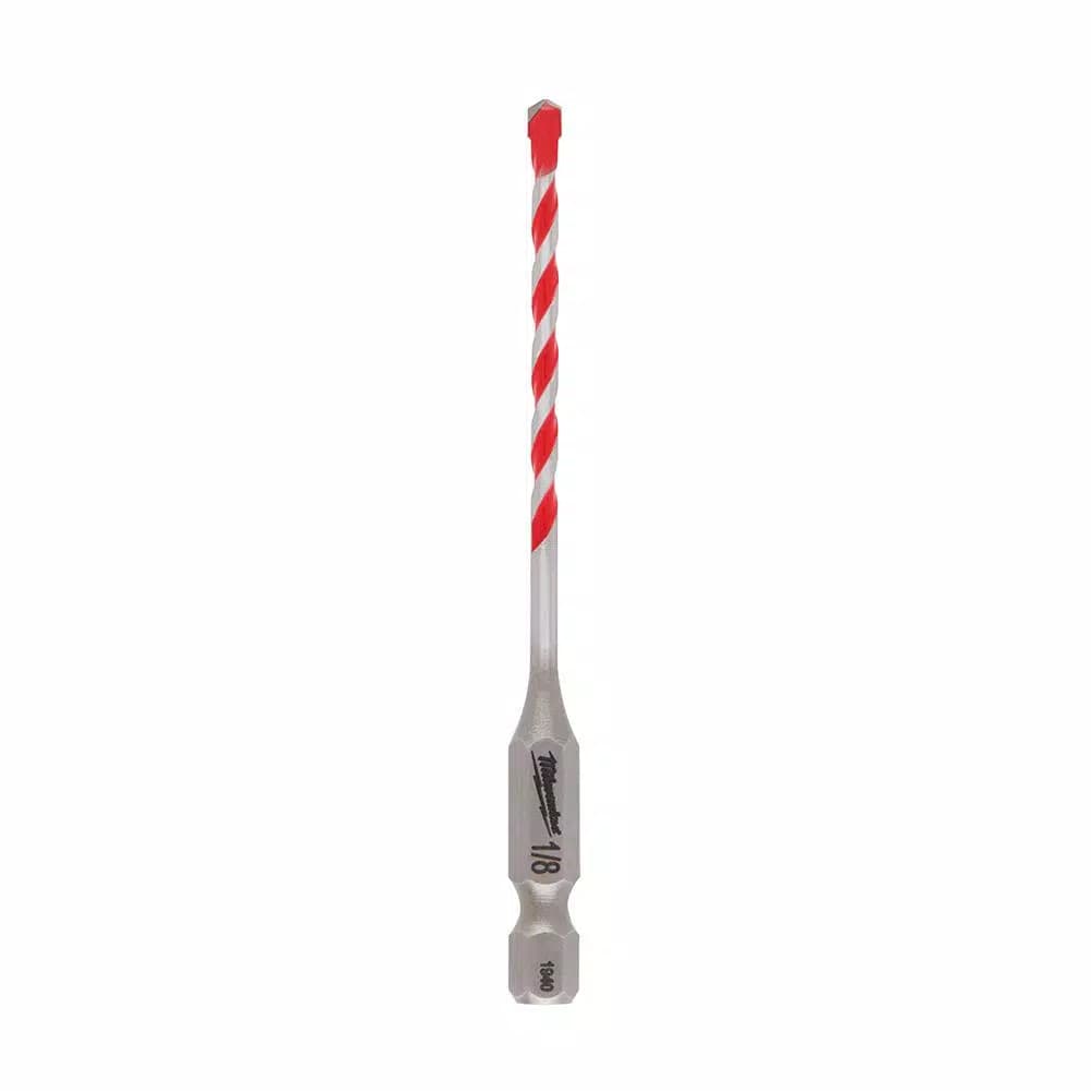 Milwaukee SHOCKWAVE 1/8 in. Carbide Hammer Drill Bit, 1/4 in. Hex Shank
