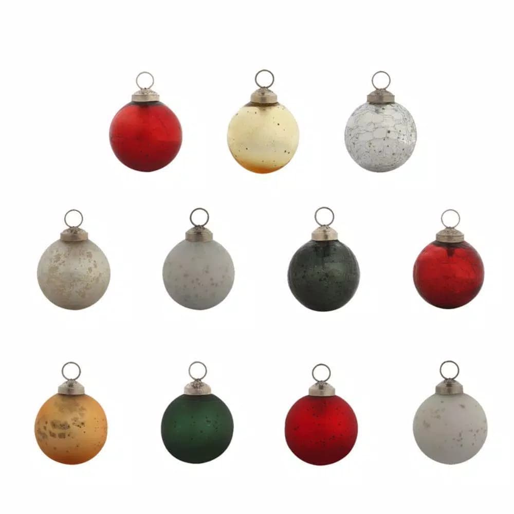 Evergreen Holiday Classic Round Glass Christmas Ornament Set, Star Theme, 2.5 in., 24-Pack