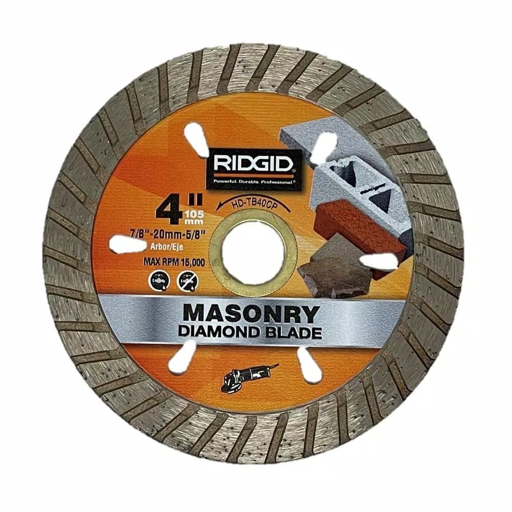 RIDGID 4 in. Turbo Diamond Blade for Concrete, Brick, and Masonry
