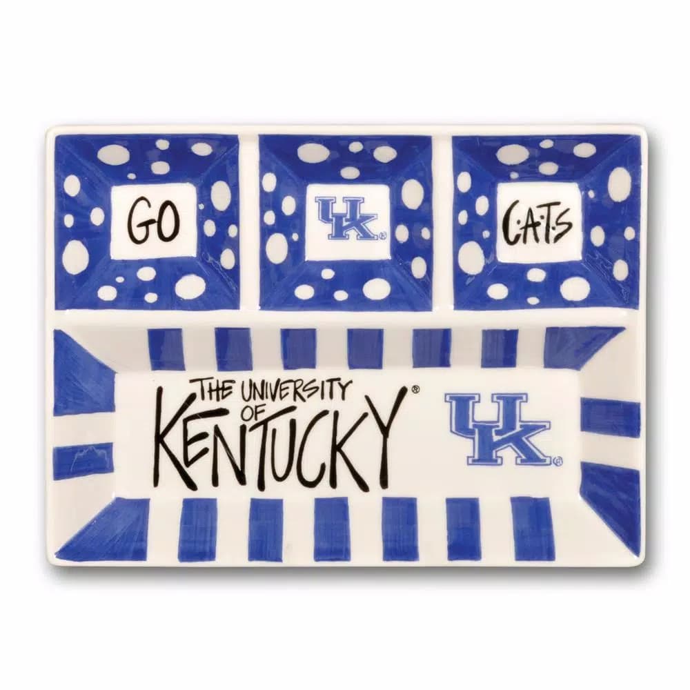 Magnolia Lane Kentucky Ceramic NCAA Officially Licensed 4-Section Tailgating Serving Platter