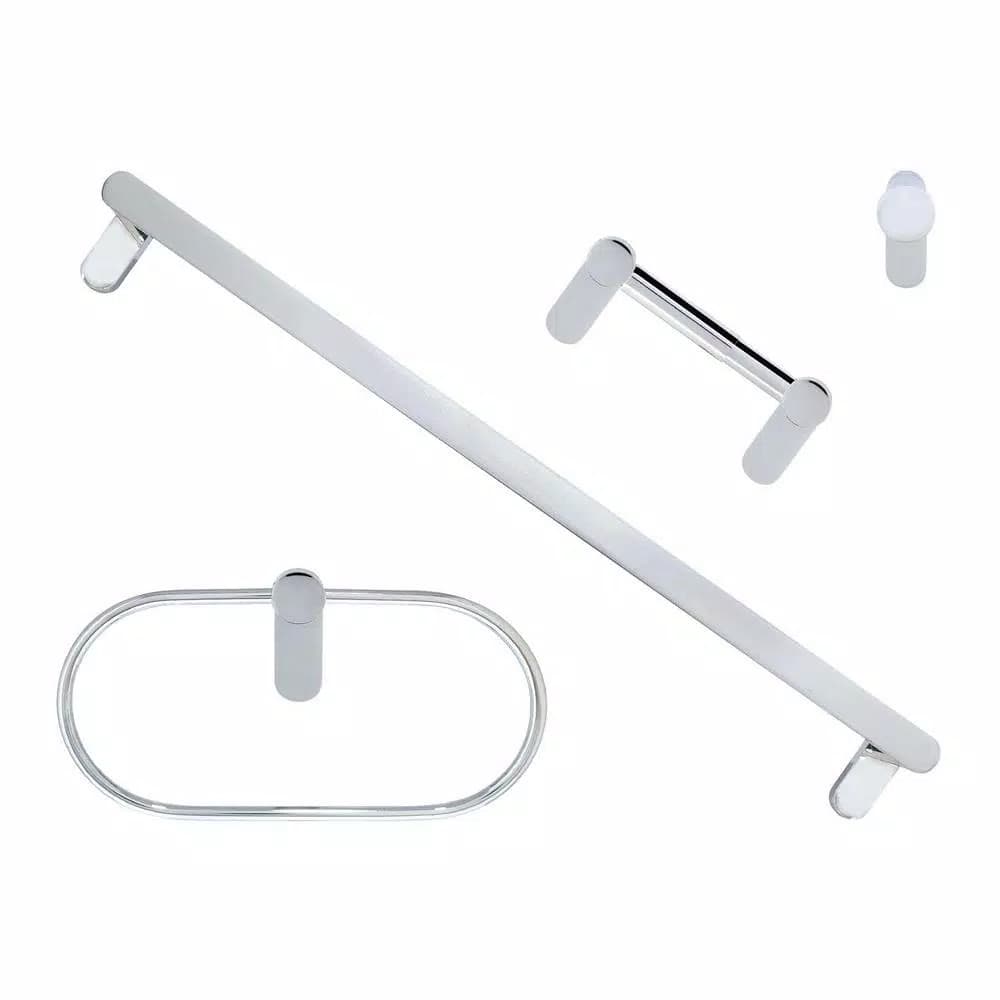 MODONA OVAL 4-Piece Bathroom Accessories Set, Polished Chrome