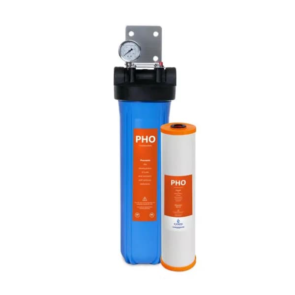 Express Water 1-Stage Whole House Water Filtration System - Anti-Scale Polyphosphate Filter with Pressure Gauge