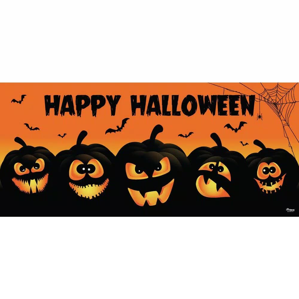 My Door Decor 7 ft. x 16 ft. Jack-O-Lantern Halloween Garage Door Banner Mural