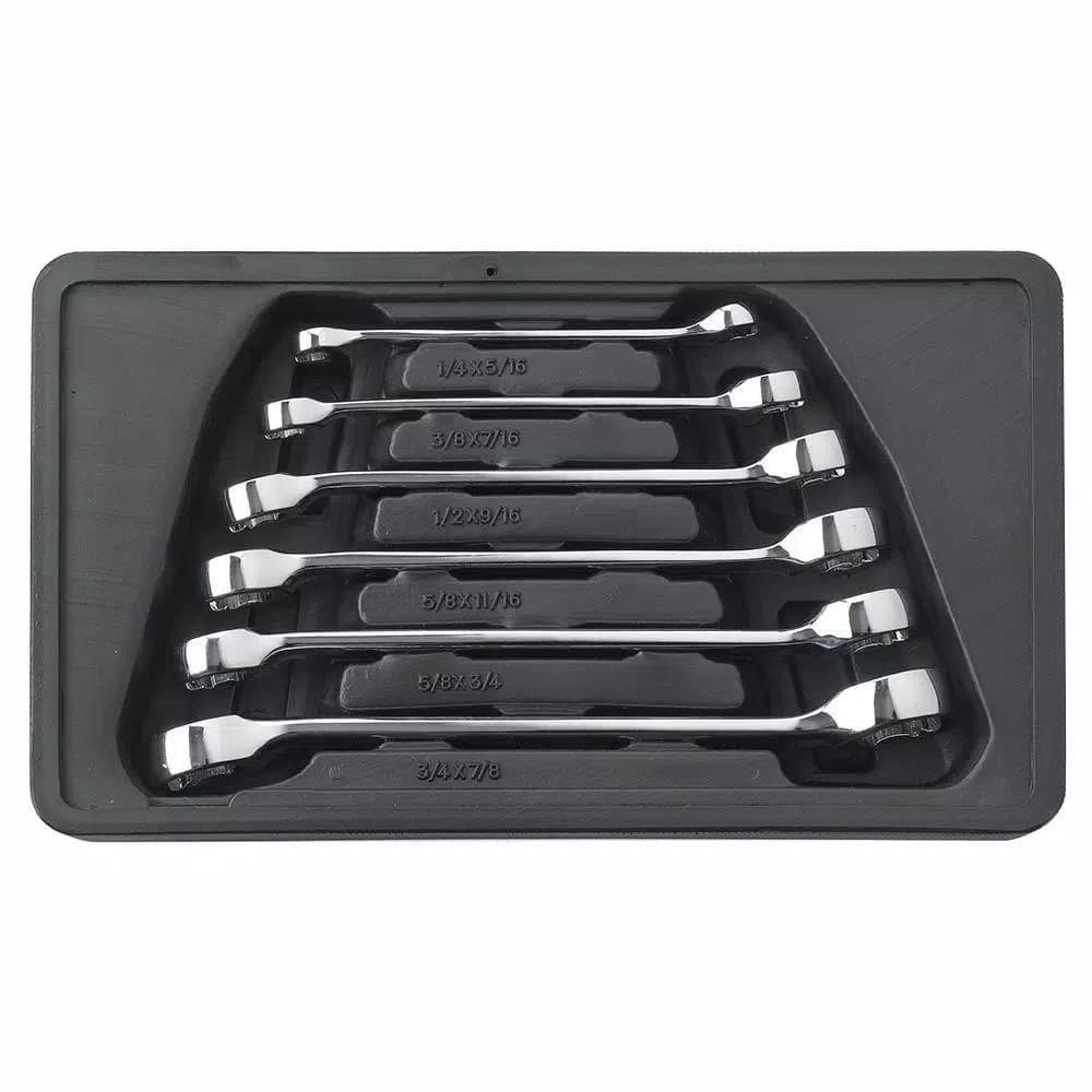 GearWrench 6-Piece SAE Flare Nut Wrench Set with Blow Mold Tray