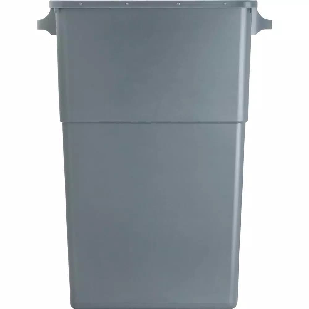 Genuine Joe 23 Gal. Slim Rectangular Space-Saving Trash Can, Gray