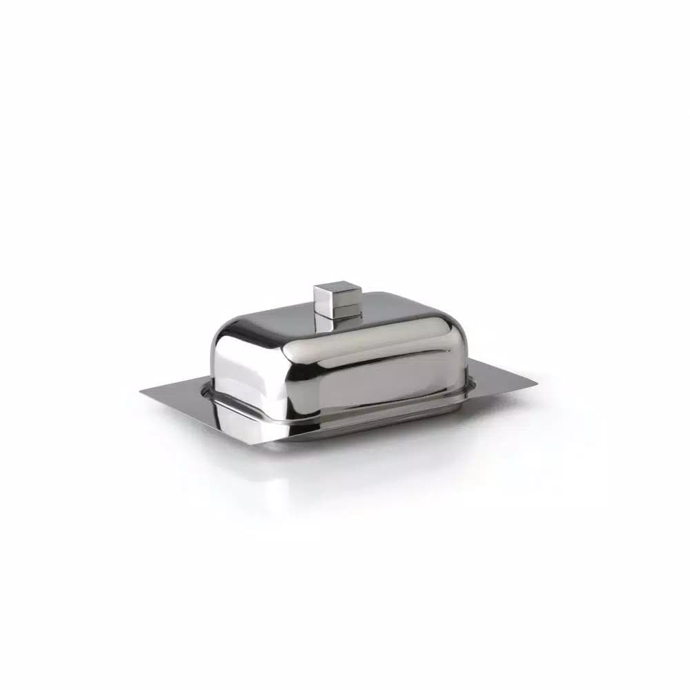 BergHOFF Cubo 18/10 Stainless Steel Butter Dish - Modern Polished Mirror Finish