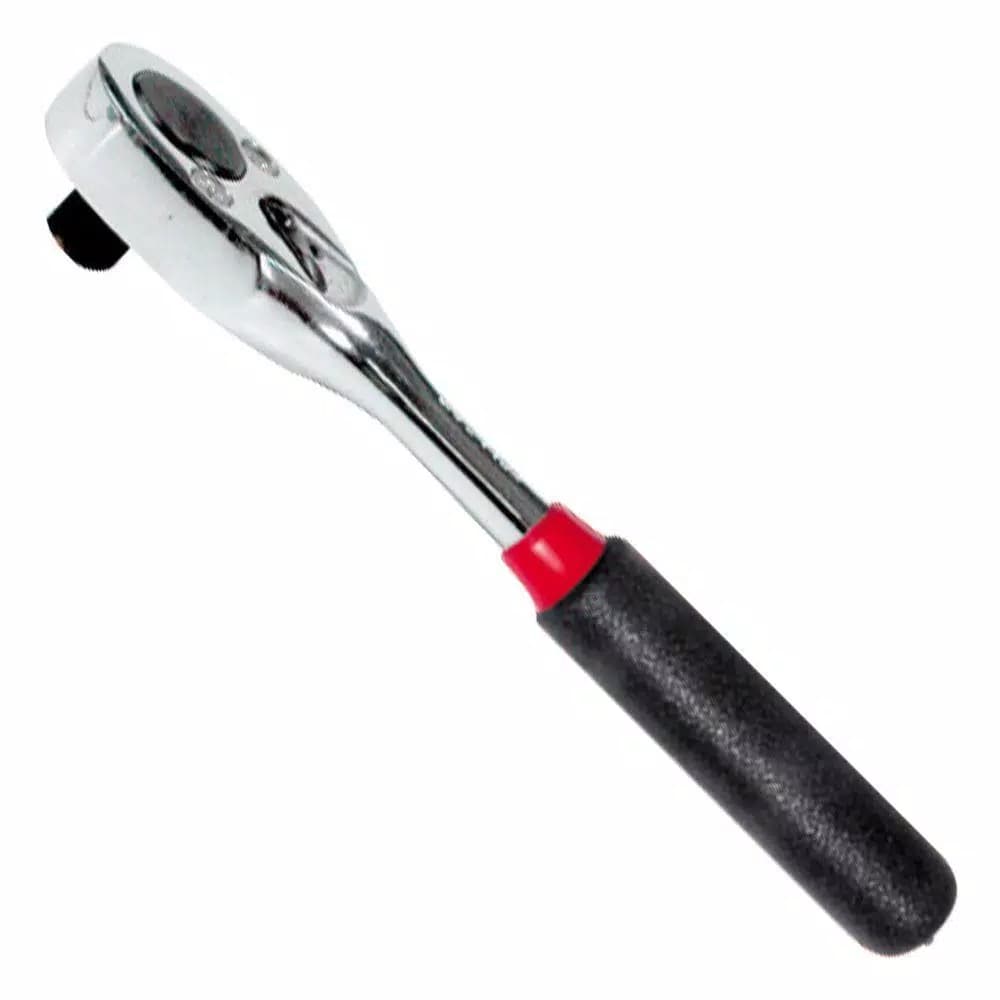 URREA 3/8 in. Drive Reversible Chrome Ratchet with Rubber Grip, 48-Tooth