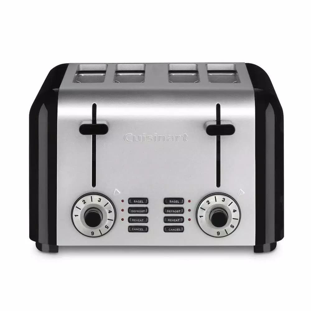 Cuisinart 4-Slice Black and Stainless Steel Wide Slot Toaster