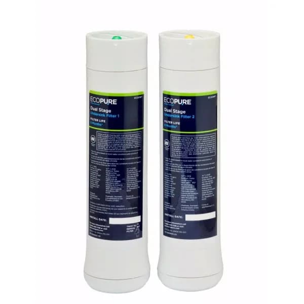 EcoPure Dual Stage Water Replacement Filter 2-Pack for ECOP20 Undersink System