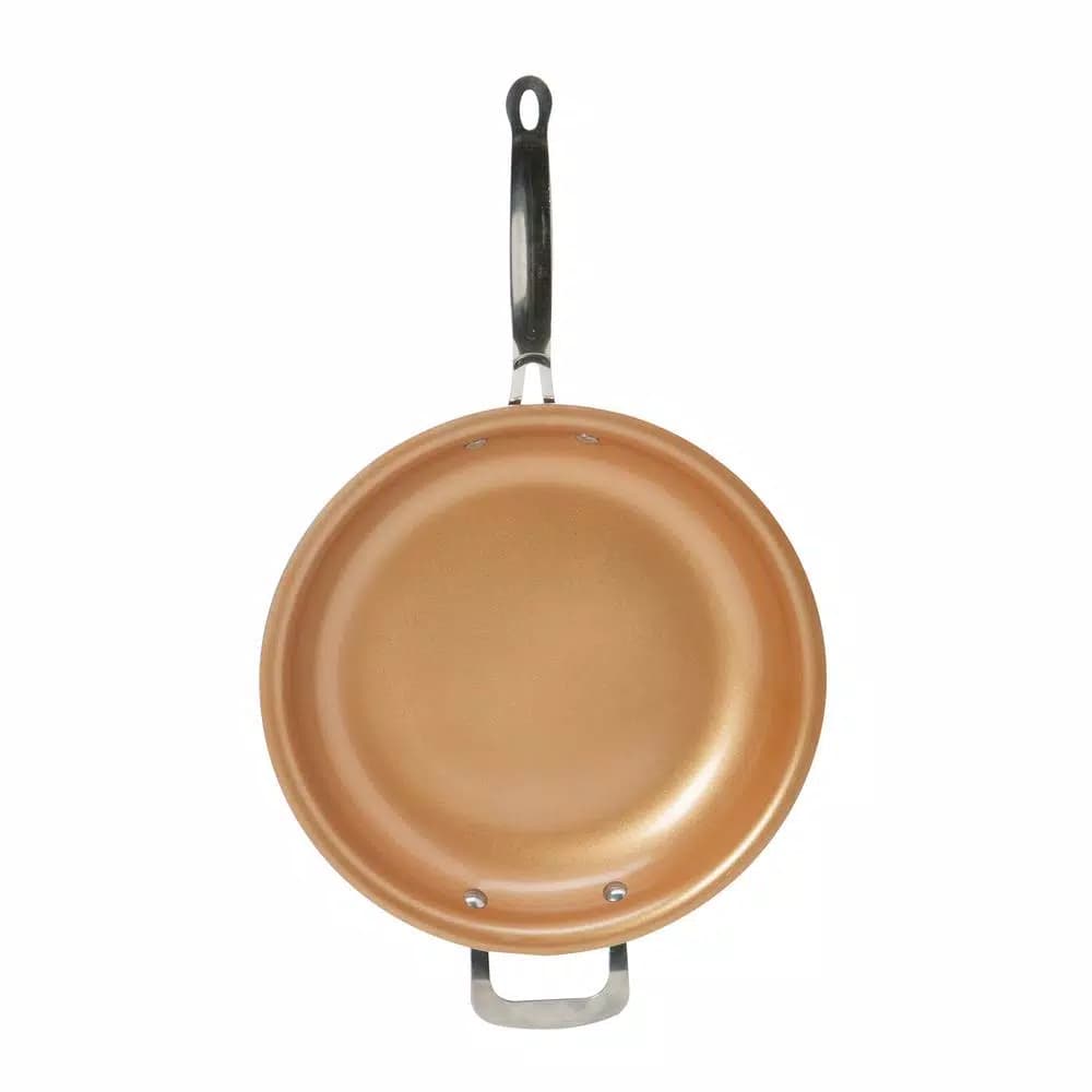 Unbranded Kitchen Details 12 in. Aluminum Nonstick Copper Frying Pan with Induction Bottom