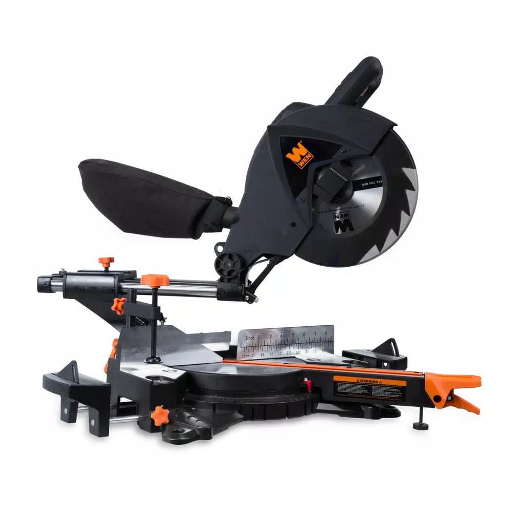 WEN 10 in. 2-Speed Single Bevel Sliding Compound Miter Saw with Smart Power Technology, 15 Amp