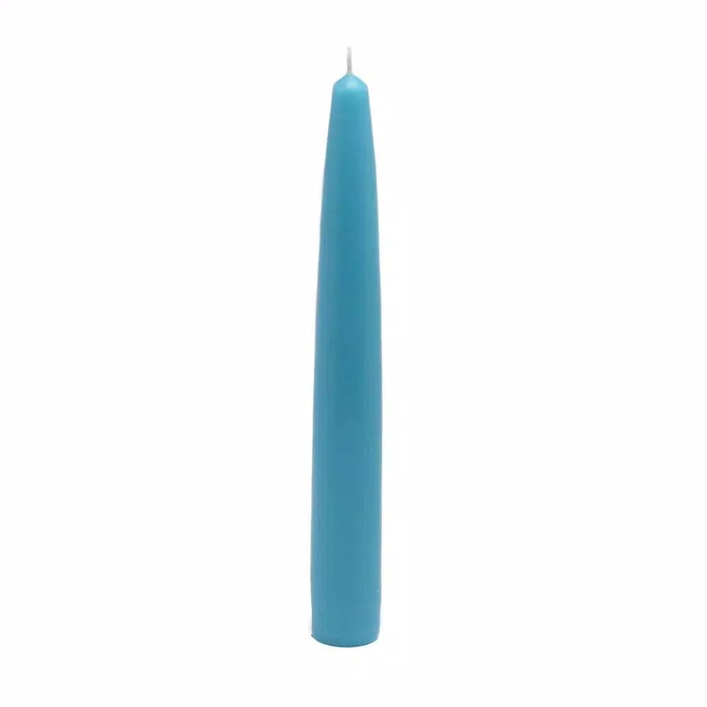 Zest Candle 6 in. Turquoise Taper Candles, Unscented Paraffin Wax, Set of 12