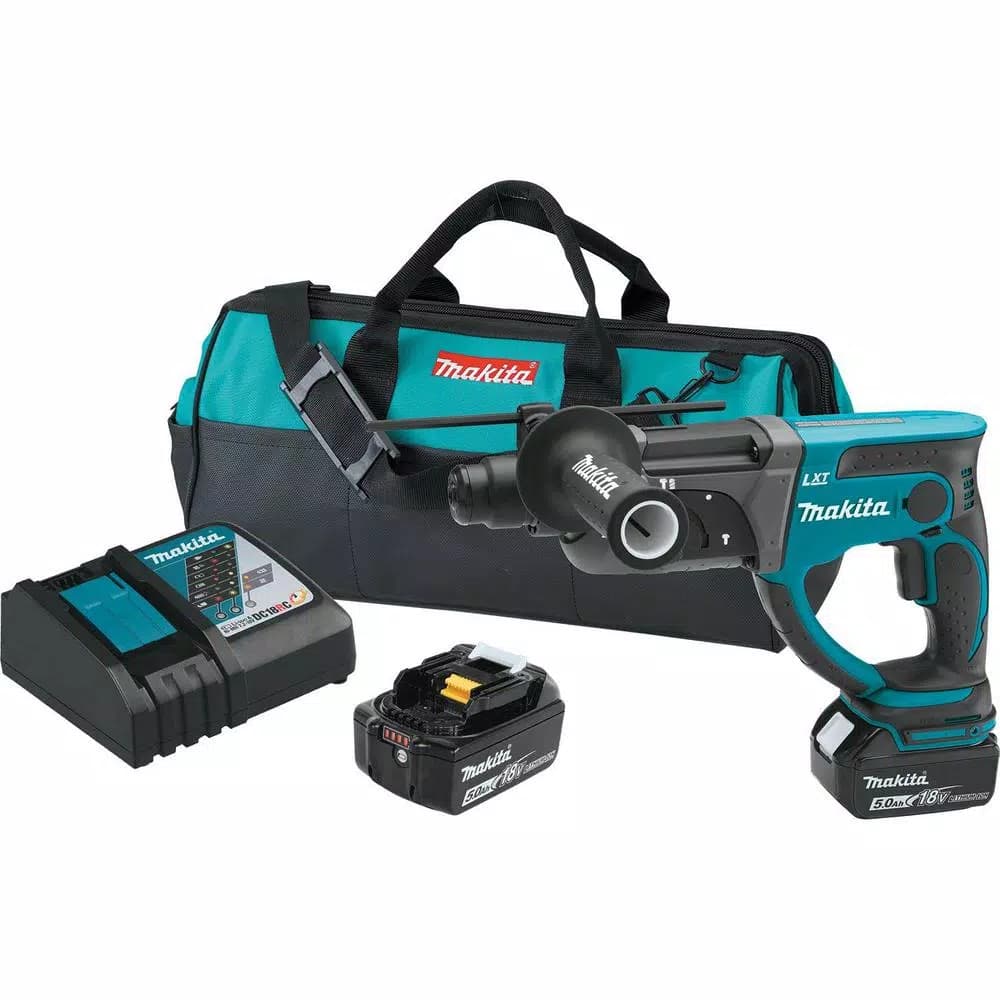 Makita 18V LXT Cordless SDS-Plus Rotary Hammer Drill Kit w/ (2) 5.0Ah Batteries & Charger
