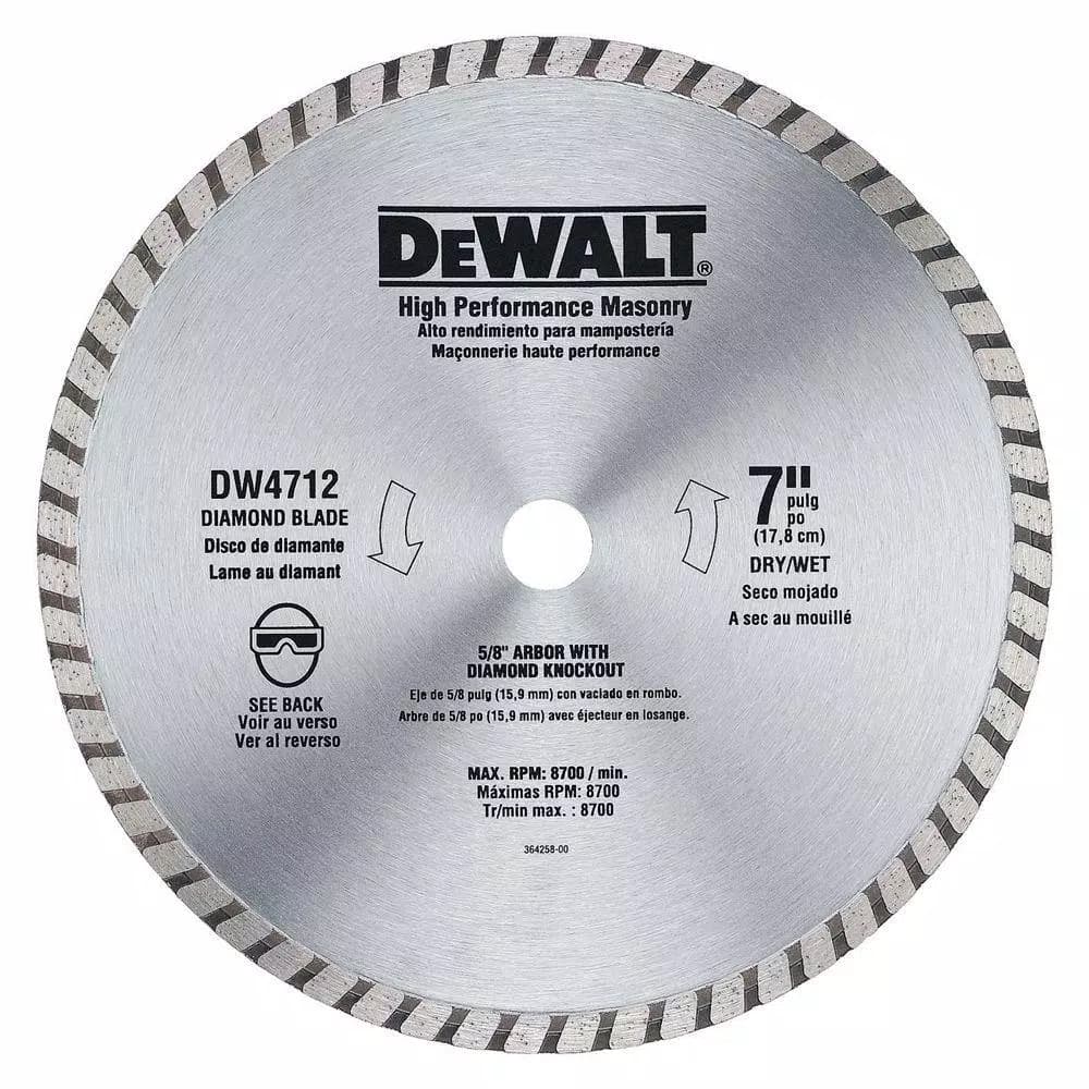 DEWALT 7 in. High Performance Diamond Masonry Saw Blade