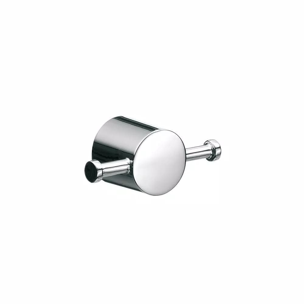 WS Bath Collections Rondo2 Double Robe Hook, Polished Chrome, Solid Brass