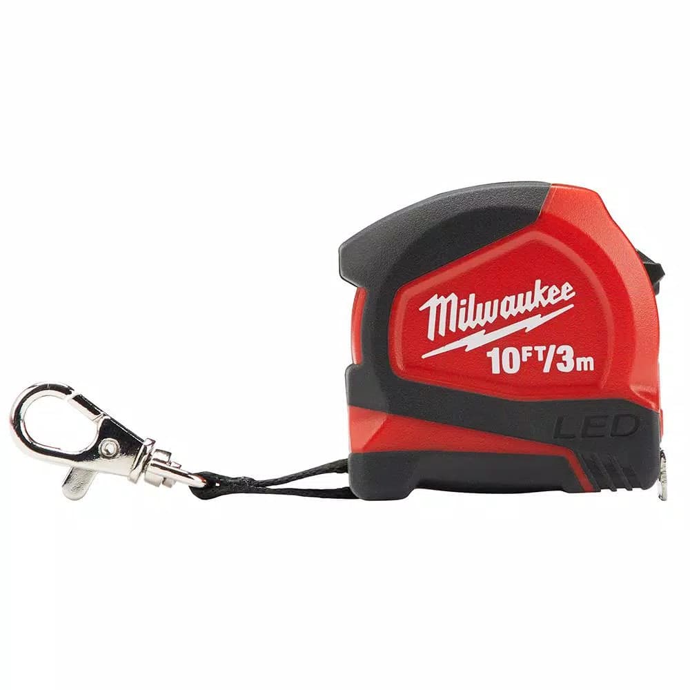 Milwaukee 10 ft. Keychain Tape Measure with LED Light and Magnetic Back
