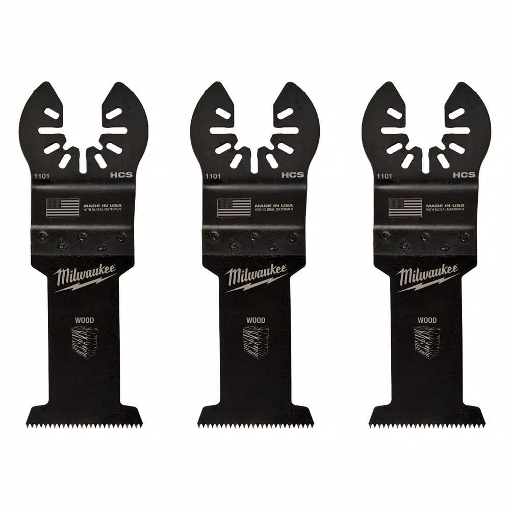 Milwaukee OPEN-LOK Universal Fit 1-3/8 in. HCS Wood Oscillating Multi-Tool Blade Kit, 3-Piece