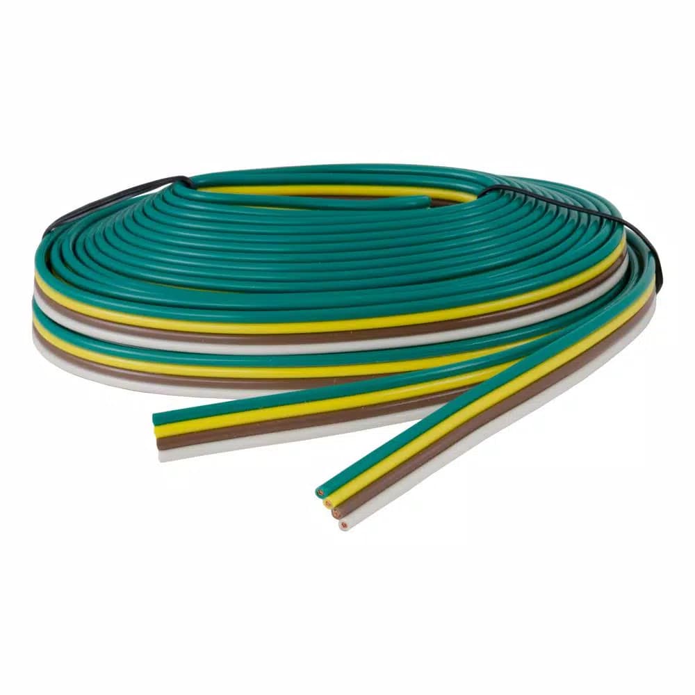CURT Bonded 4-Way Trailer Wiring, 16 Gauge, 25' Spool