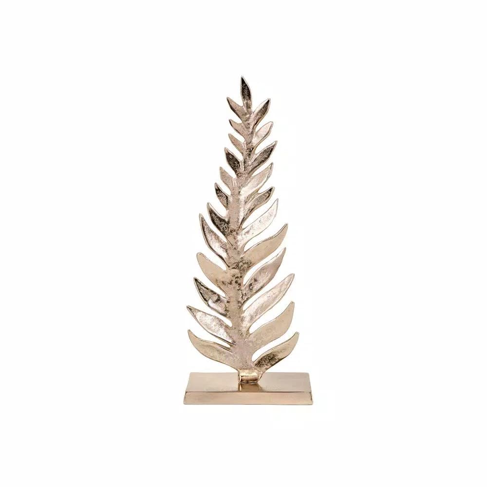 Unbranded Carrolton Small Leaf Sculpture Gold Ceramic Modern Statuary