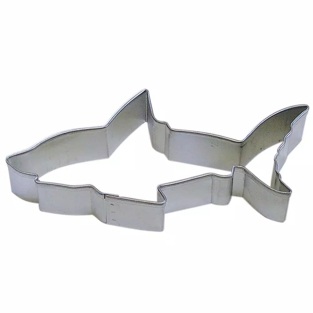 CybrTrayd-R&M 12-Piece Shark Tinplated Steel Cookie Cutter Set with Recipe