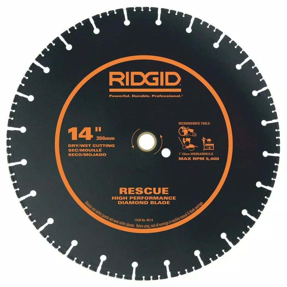 RIDGID 14 in. Rescue Diamond Blade for Multi-Purpose Cutting