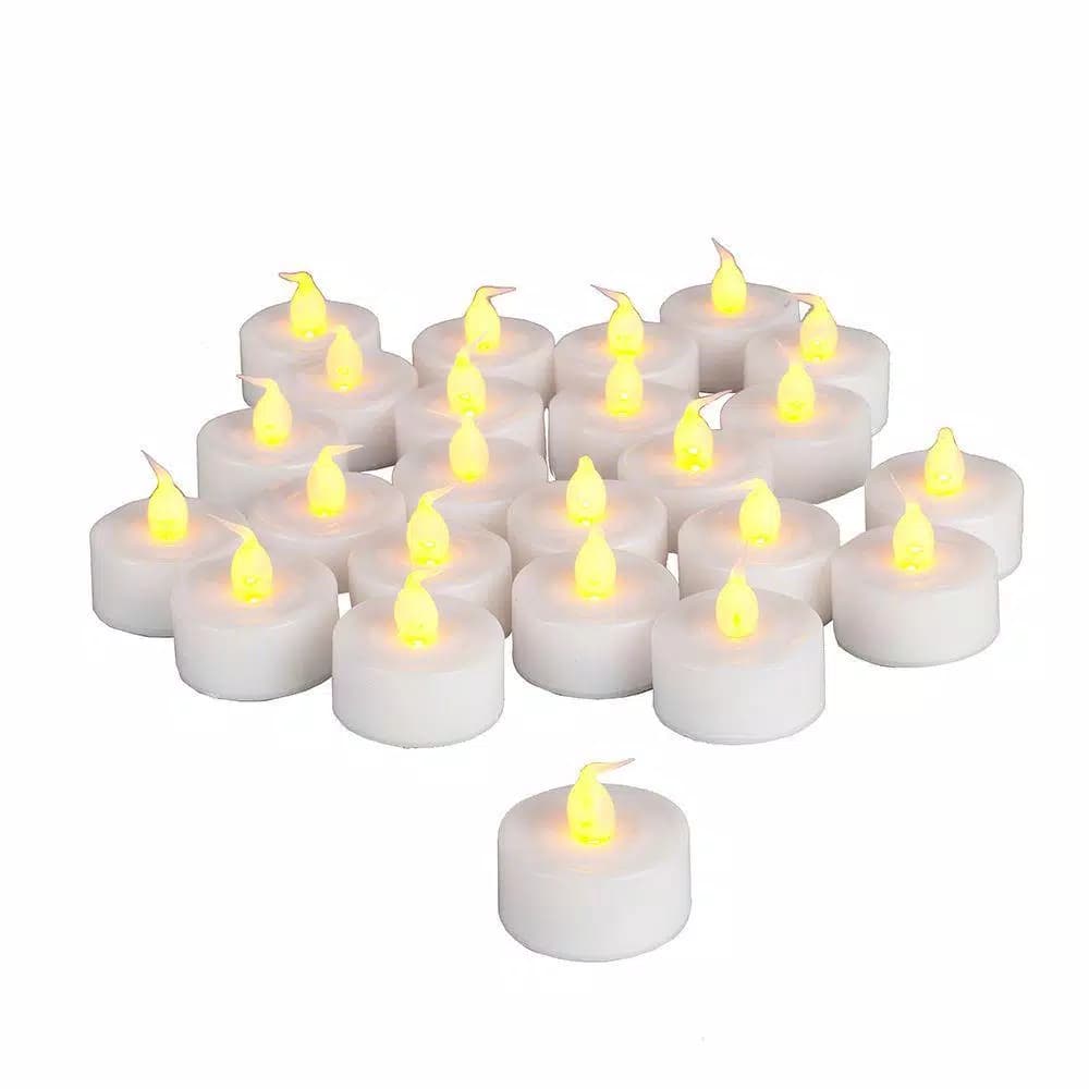 Gerson 48-Pack Battery Operated LED Tea-Light Candles, Flameless White Tea Lights