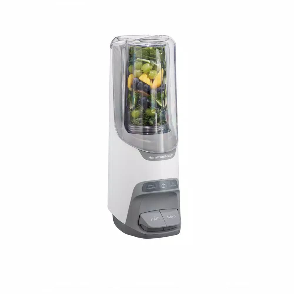 Hamilton Beach Power Blender Plus 20 oz. Personal Blender with Sound Shield, 800W Peak Power, White
