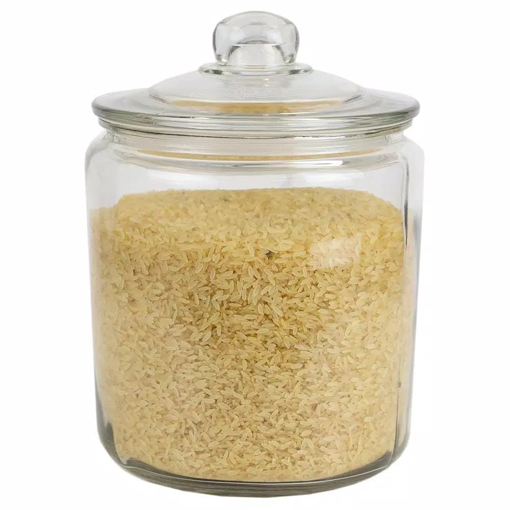 Unbranded Renaissance Collection Large Clear Glass Canister with Easy Grab Knob