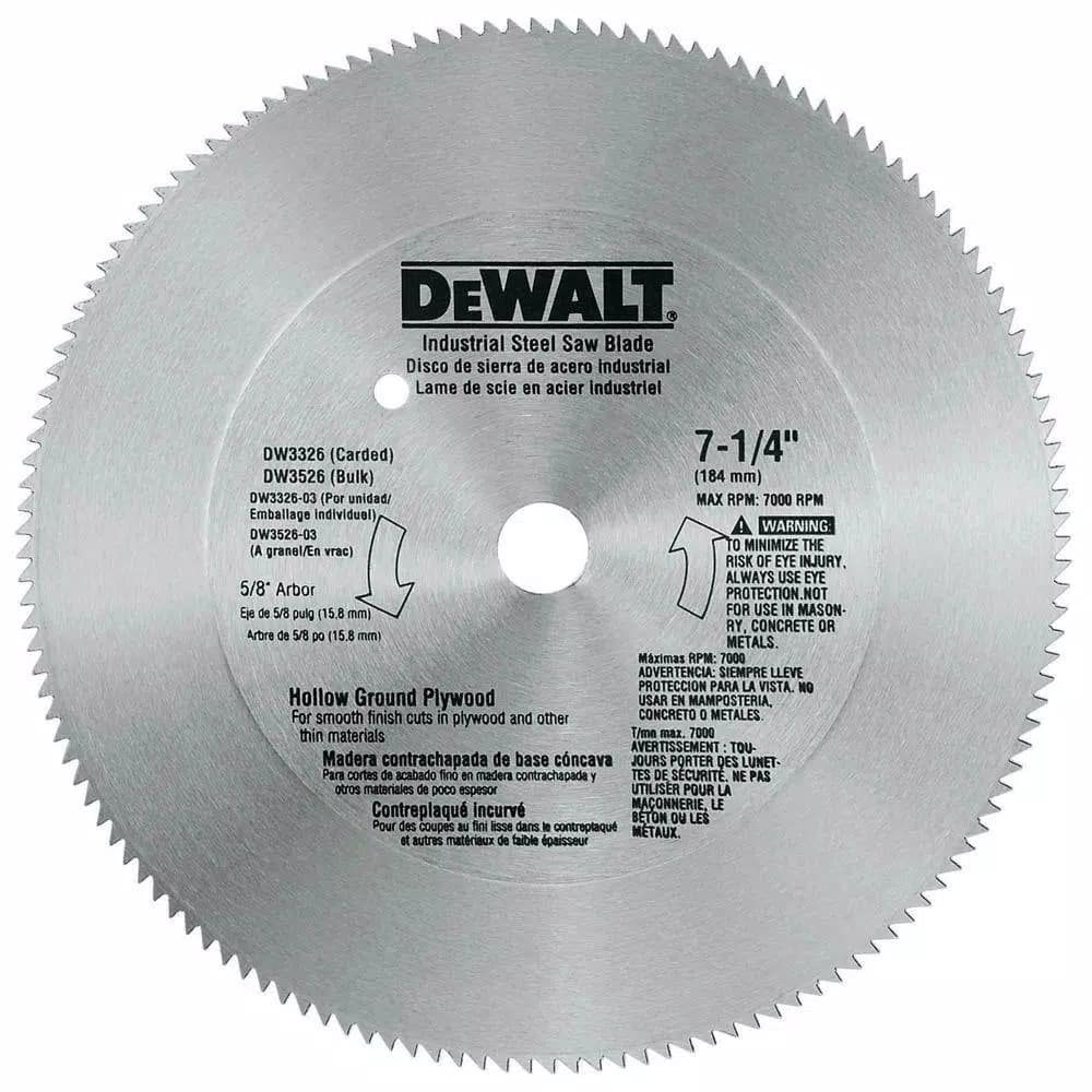 DEWALT 7-1/4 in. 140-Teeth Steel Plywood Circular Saw Blade