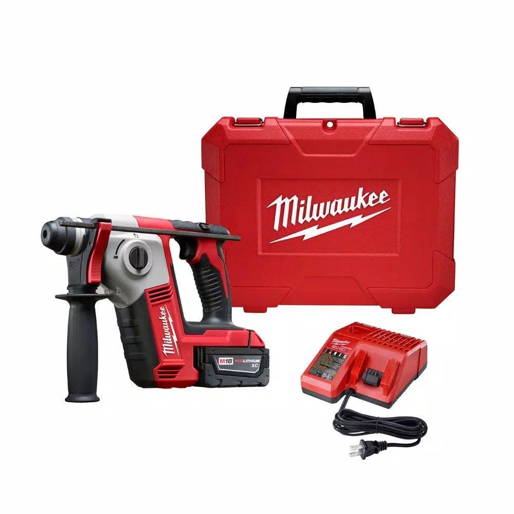 Milwaukee M18 18V Lithium-Ion Cordless 5/8 in. SDS-Plus Rotary Hammer Kit with 3.0Ah Battery and Charger